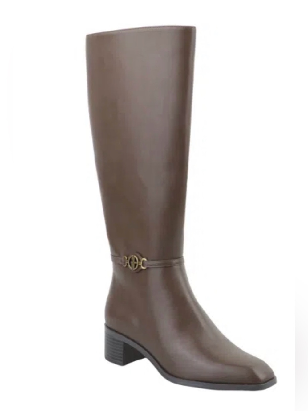 Giani Bernini Women's Shayyla Block Heel Knee High Boots Brown Sz 9.5